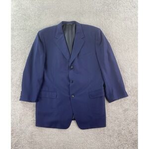 Canali Suit Jacket 46 R Blue Wool Solid Designer Premium Luxury Italy Proposta